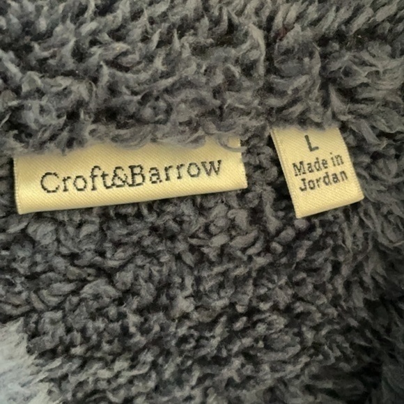 Croft and Barrow Vest woman’s Blue Gray embroidered outerwear size Large - Picture 3 of 6